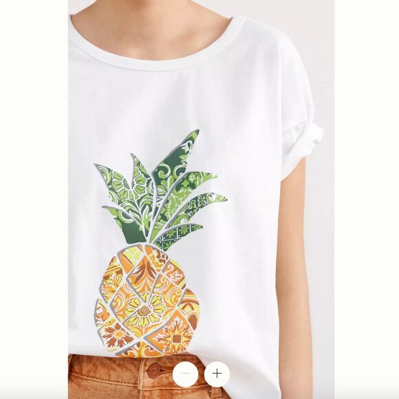 FARM RIO x ANTHROPOLOGIE 'Pineapple graphic tee' sz M - Picture 3 of 5
